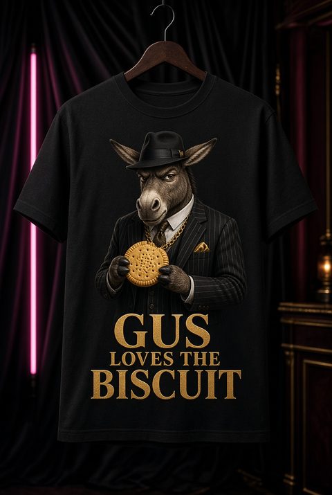 Gus Loves the Biscuit tee: Gus Loves the Biscuit